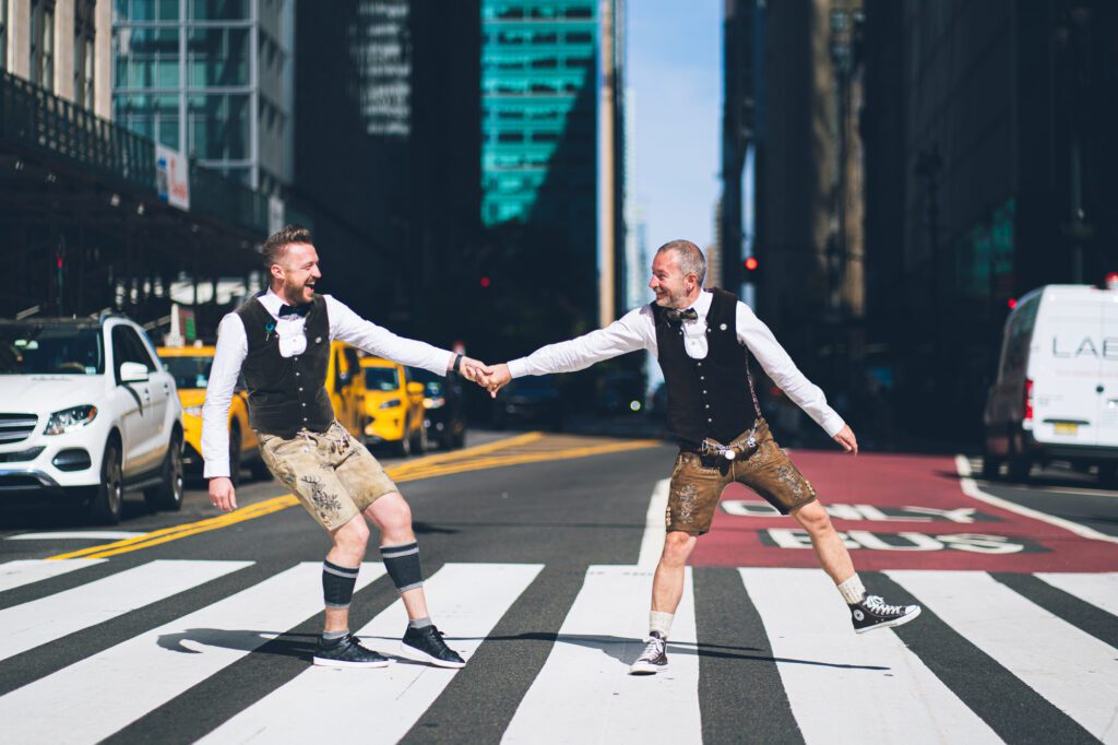 Having fun in NYC | wedding officiant in NYC | Pride wedding