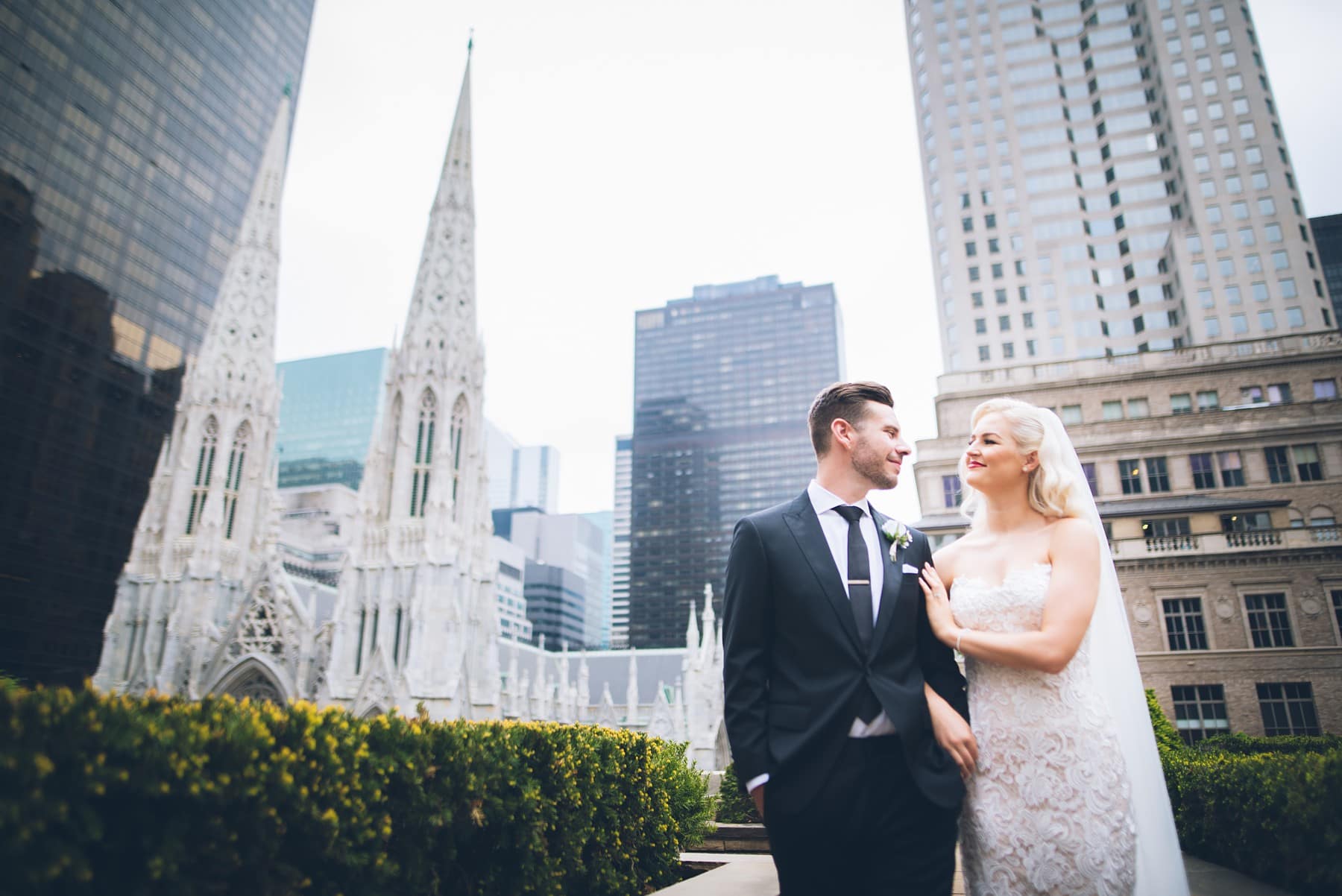 Wedding portraits in the rooftop garden at 620 Loft & Garden
