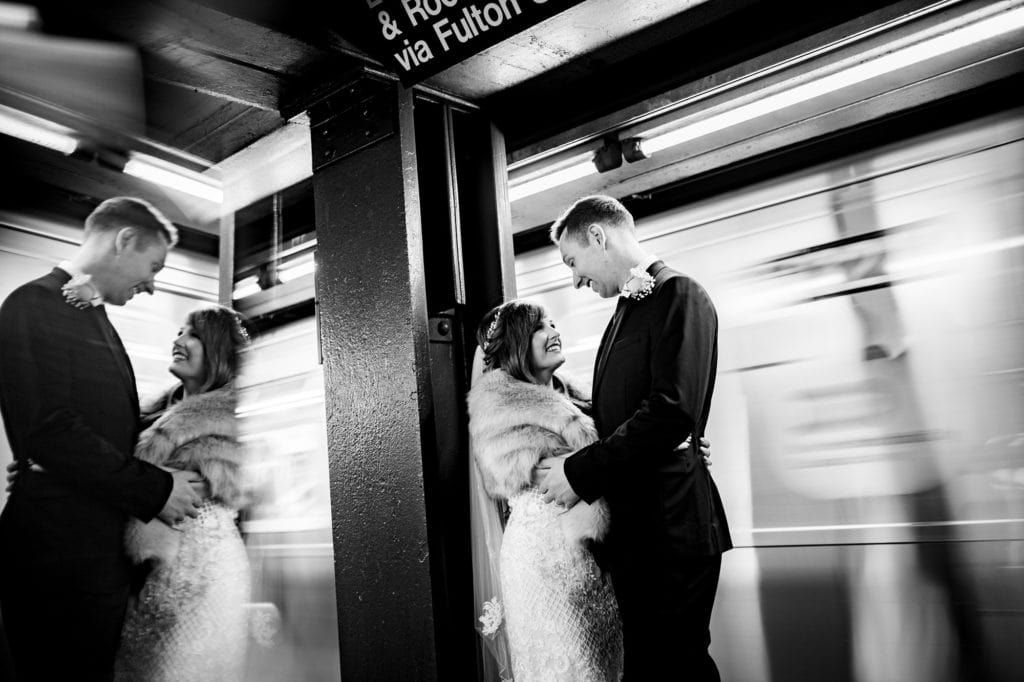 Subway photos by Sascha Reinking Photography | NYC Elopement Photo | Jackie Reinking Elopement Officiant